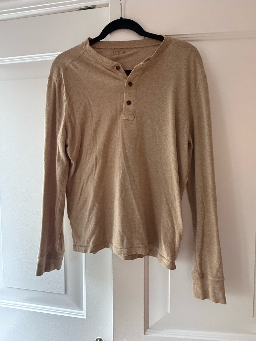 J. Crew Men’s Long-Sleeve Henley in Tan